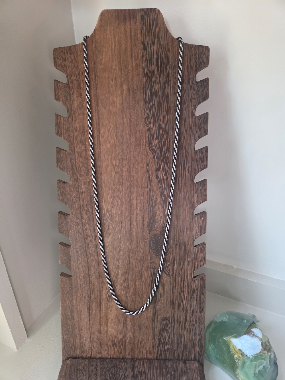 Women's Black & Silver Rope Necklace